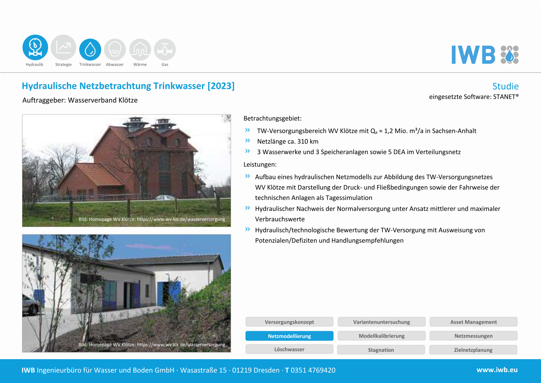 Hydraulische Netzbetrachtung Trinkwasser - Wasserverband Klötze [2023] 